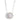1.00 CT  Crystal Halo Disc Necklace 18" - 18K White Gold Plated